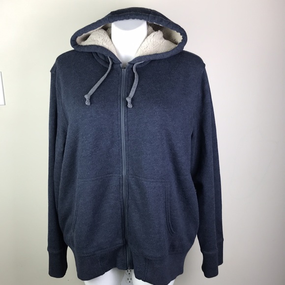 Eddie Bauer Faux Fur Lined Hooded Sweater
